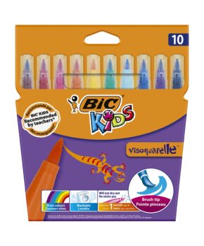 BIC Kids-1121 Visaquarelle Brush-Colouring Pens-Ink-Assorted Col